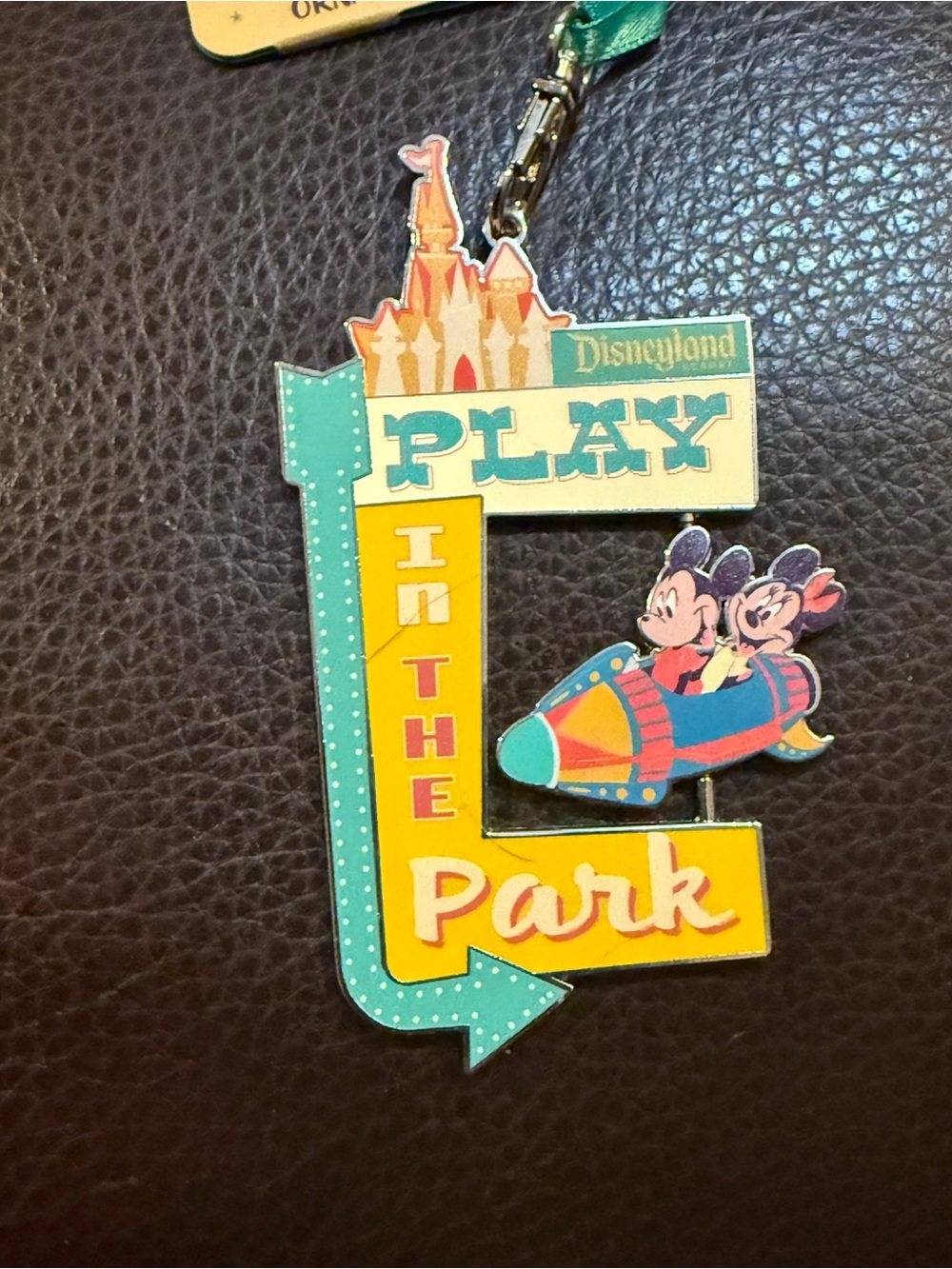 Disney Yellow Teal Blue Play in the Park Ornament Astro orbiter spinner - Picture 1 of 11